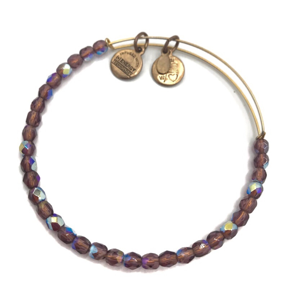 Alex and Ani Beaded Gold Tone Bangle Bracelet
